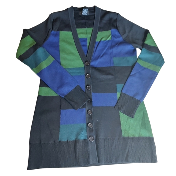 Philosophy Colorblock Cardigan Button up Long Sleeves V neck - Picture 10 of 10